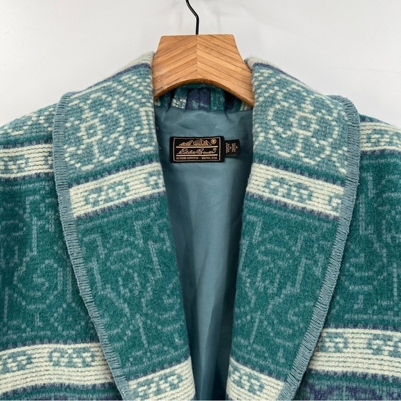 Eddie Bauer Vintage Blanket Wool Barn Toggle Shawl Collar Coat Size MP - Picture 6 of 14